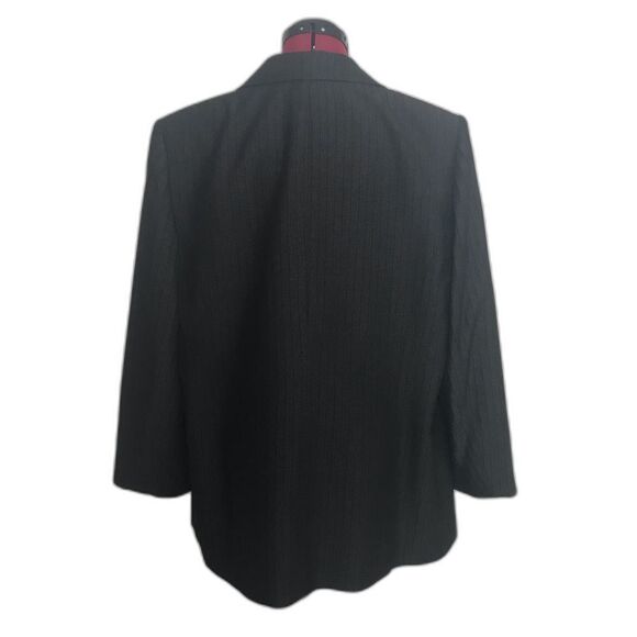 Le Suit Charcoal Pinstripe Blazer Women's Plus Size 20W Long Sleeves One-Button - Picture 4 of 8